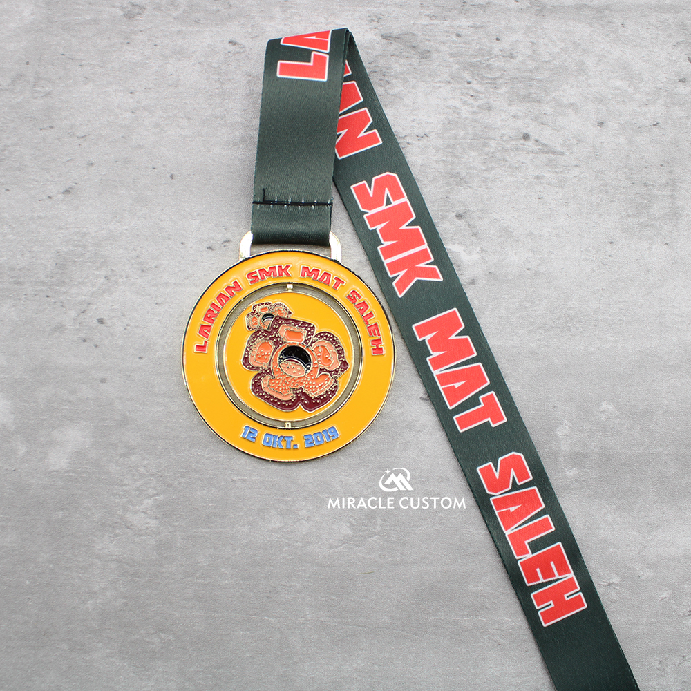 Custom Malaysia Larian SMK Mat Salleh Ranau 10KM Finisher Spin Medals