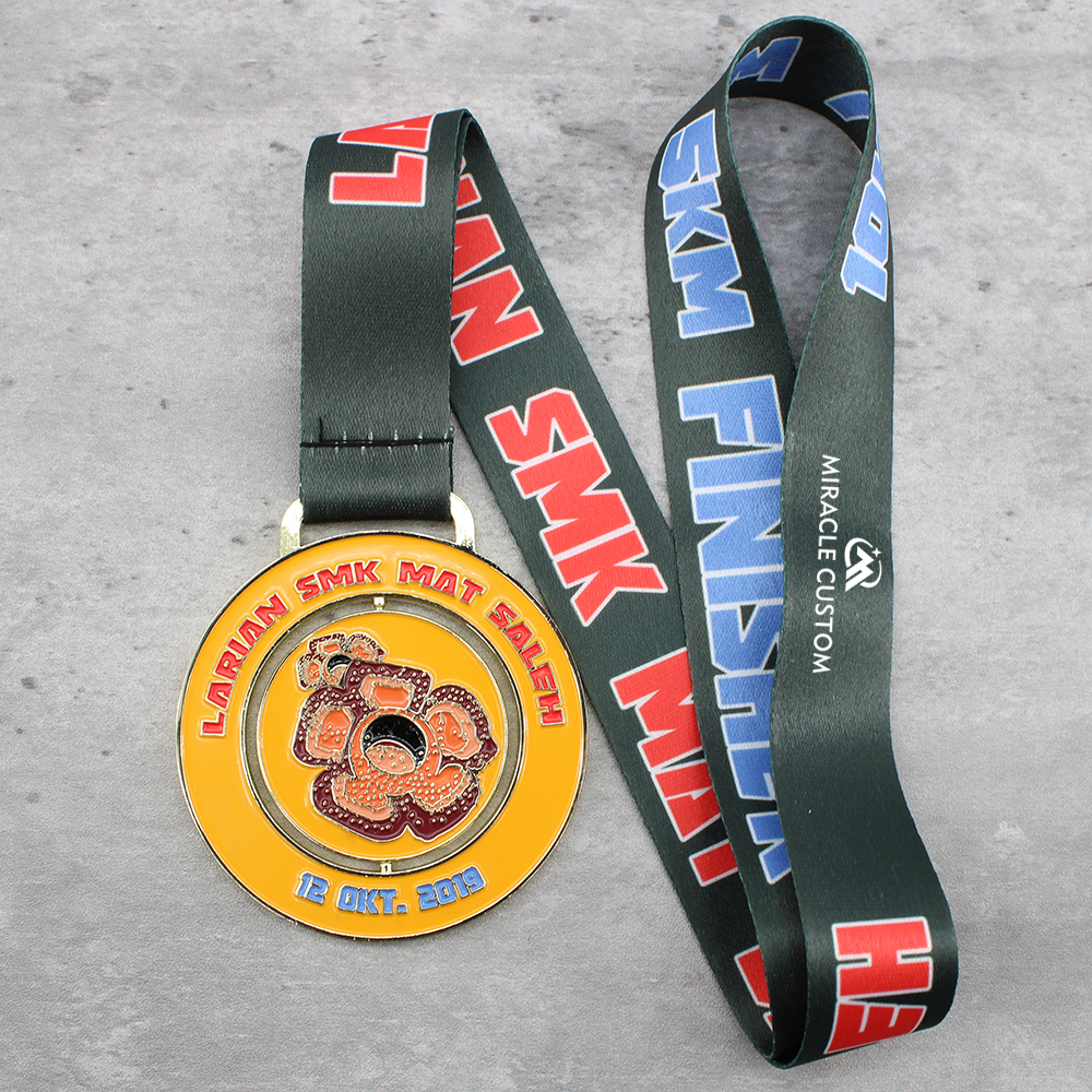 Custom Malaysia Larian SMK Mat Salleh Ranau 10KM Finisher Spin Medals