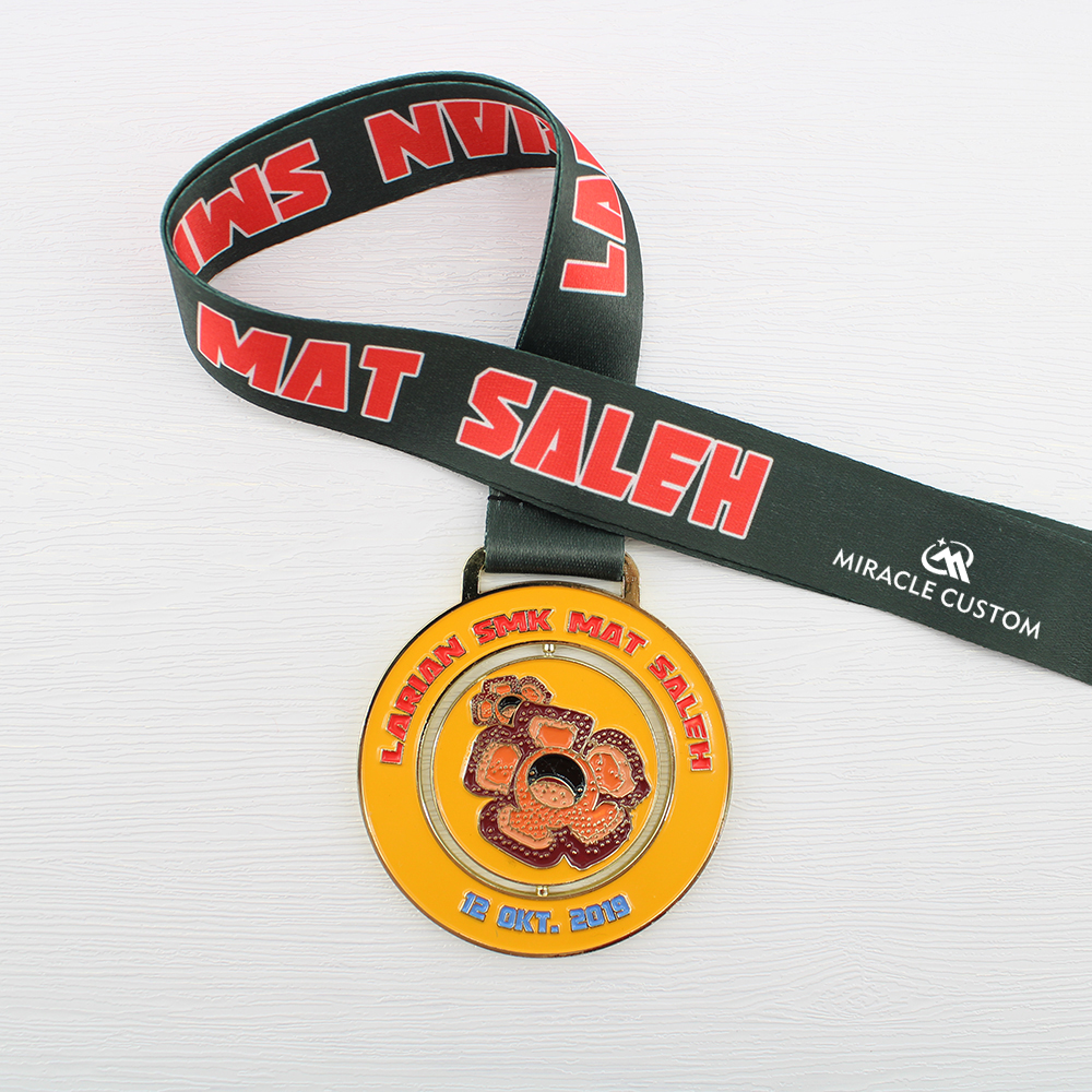 Custom Malaysia Larian SMK Mat Salleh Ranau 10KM Finisher Spin Medals