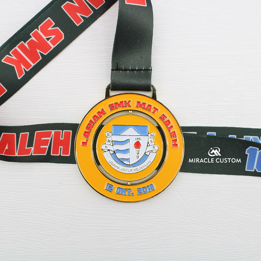 Custom Malaysia Larian SMK Mat Salleh Ranau 10KM Finisher Spin Medals