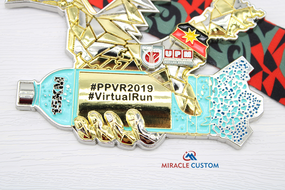 Custom Putra Plogging Virtual Run 2019 Two Tone Plating Medals