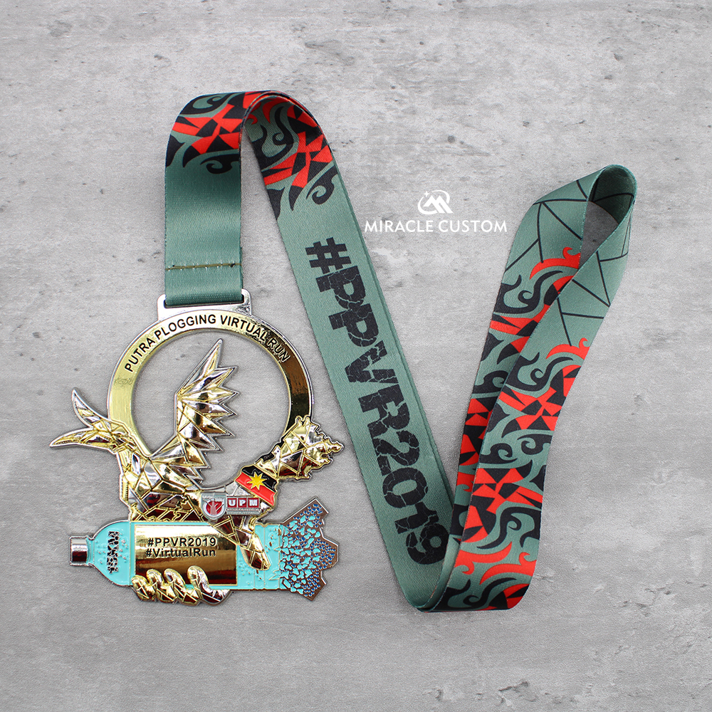 Custom Putra Plogging Virtual Run 2019 Two Tone Plating Medals