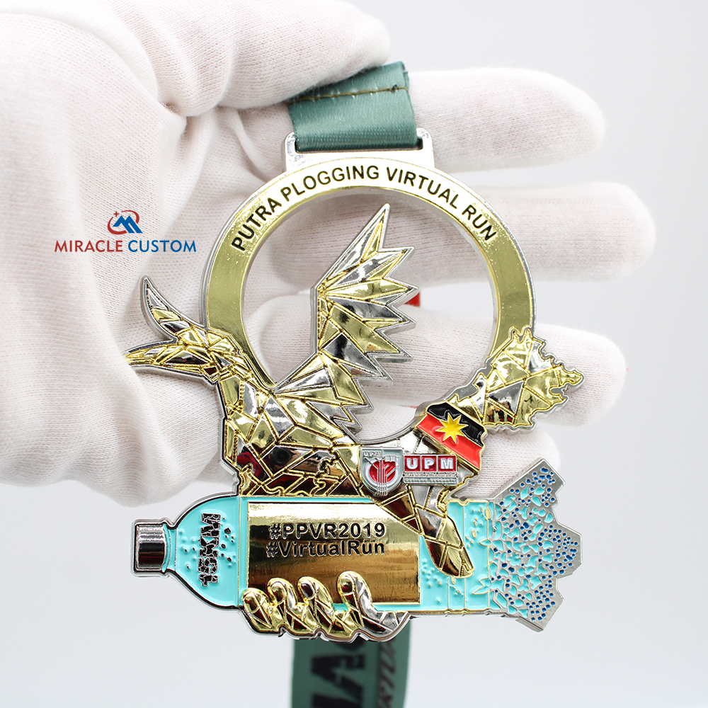 Custom Putra Plogging Virtual Run 2019 Two Tone Plating Medals