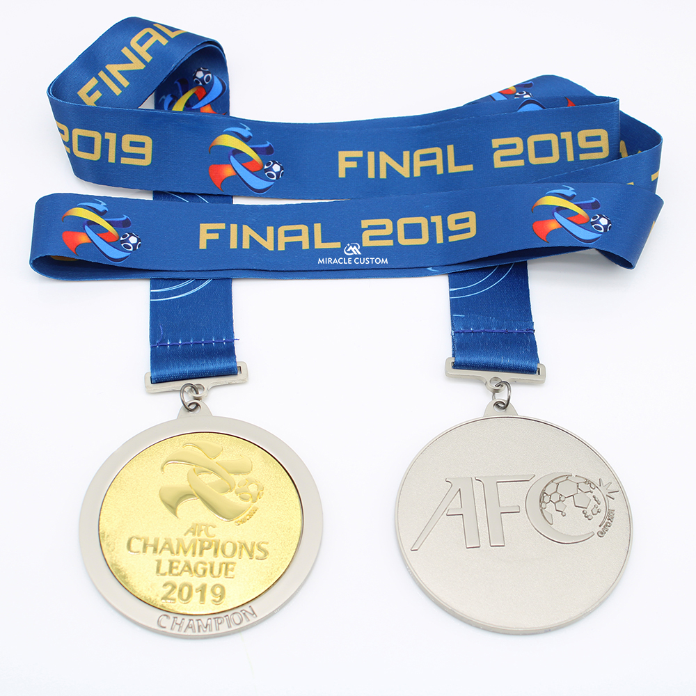 afc champions league 2019 football medals with velvet box