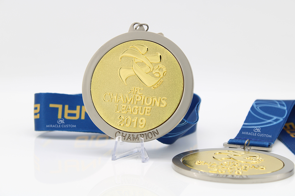 afc champions league 2019 football medals with velvet box