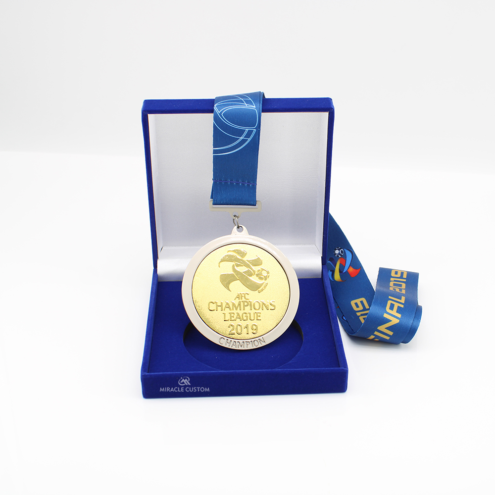 afc champions league 2019 football medals with velvet box