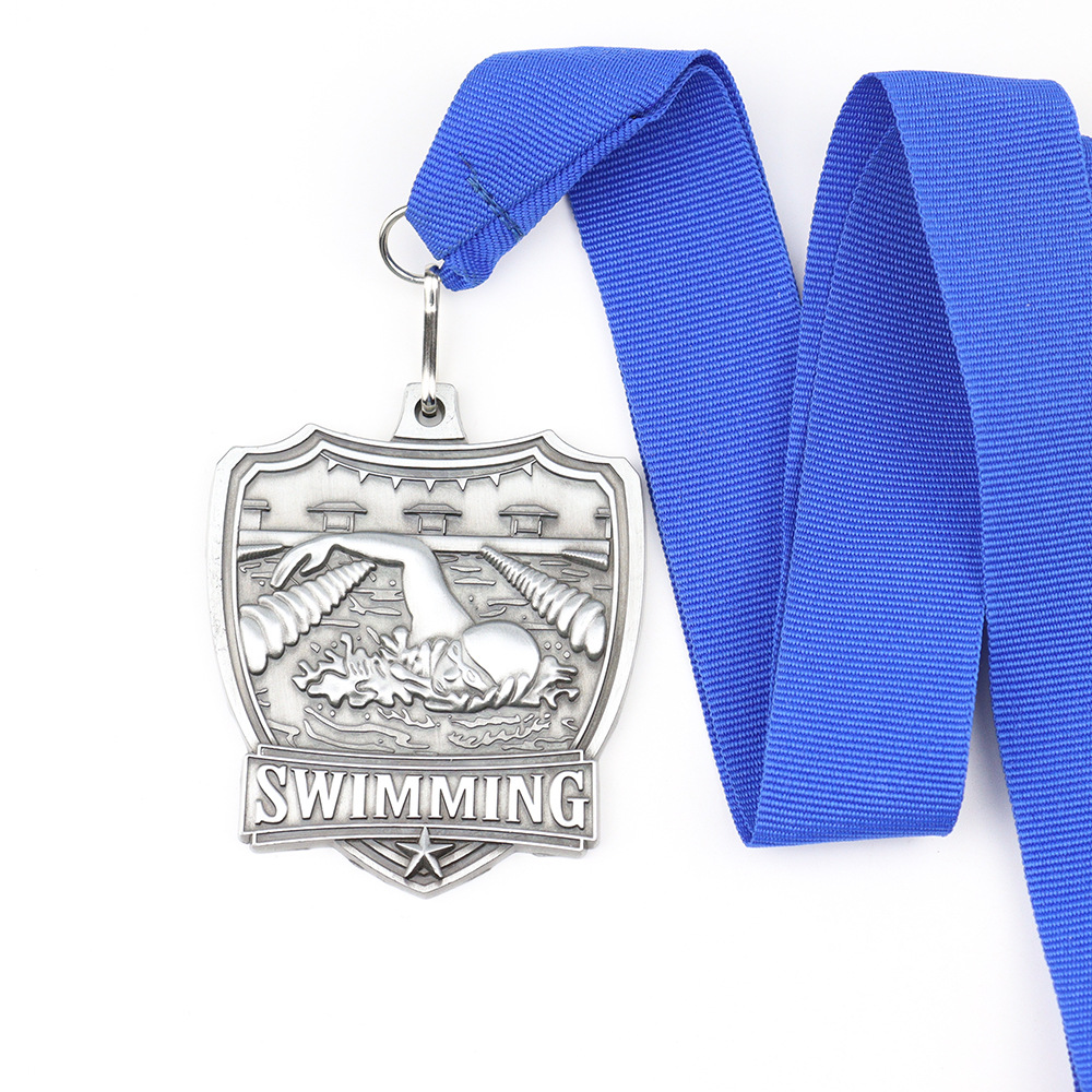 wholessale swimming medals with epoxy resin sticker