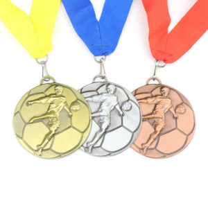 wholessale football medals with epoxy resin sticker logo