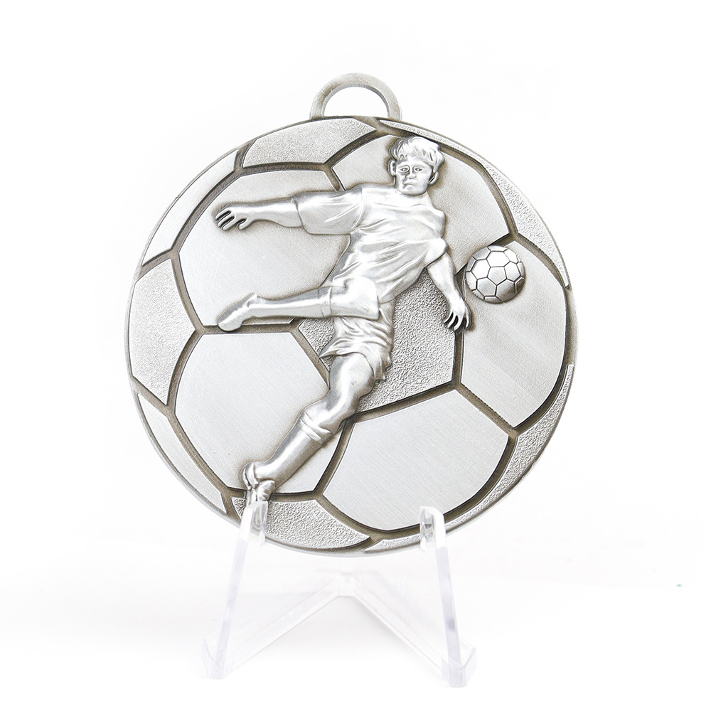 wholessale football medals with epoxy resin sticker logo