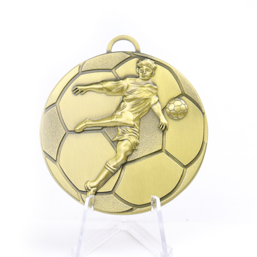 wholessale football medals with epoxy resin sticker logo