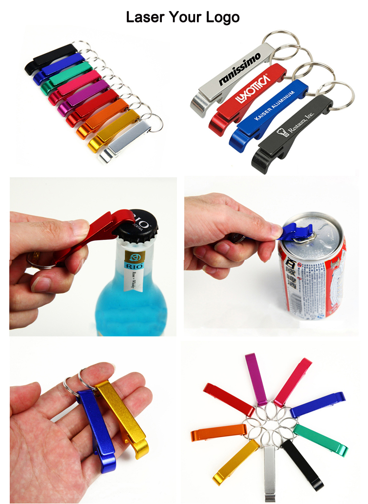 wholesale aluminum keychain bottle opener laser logo