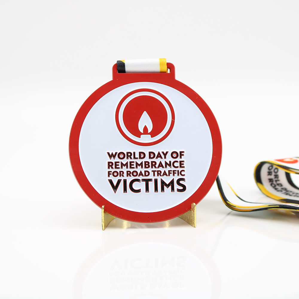 custom charity fun run medals world day of remembrance for road traffic victims