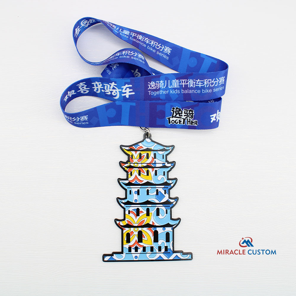 Custom together kids balance bike race medals