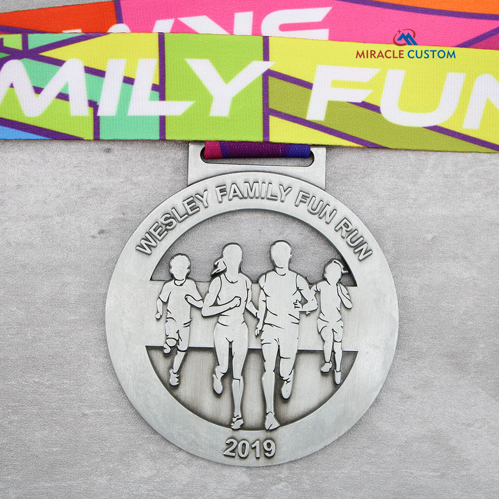 Custom Wesley Family Fun Run Medals