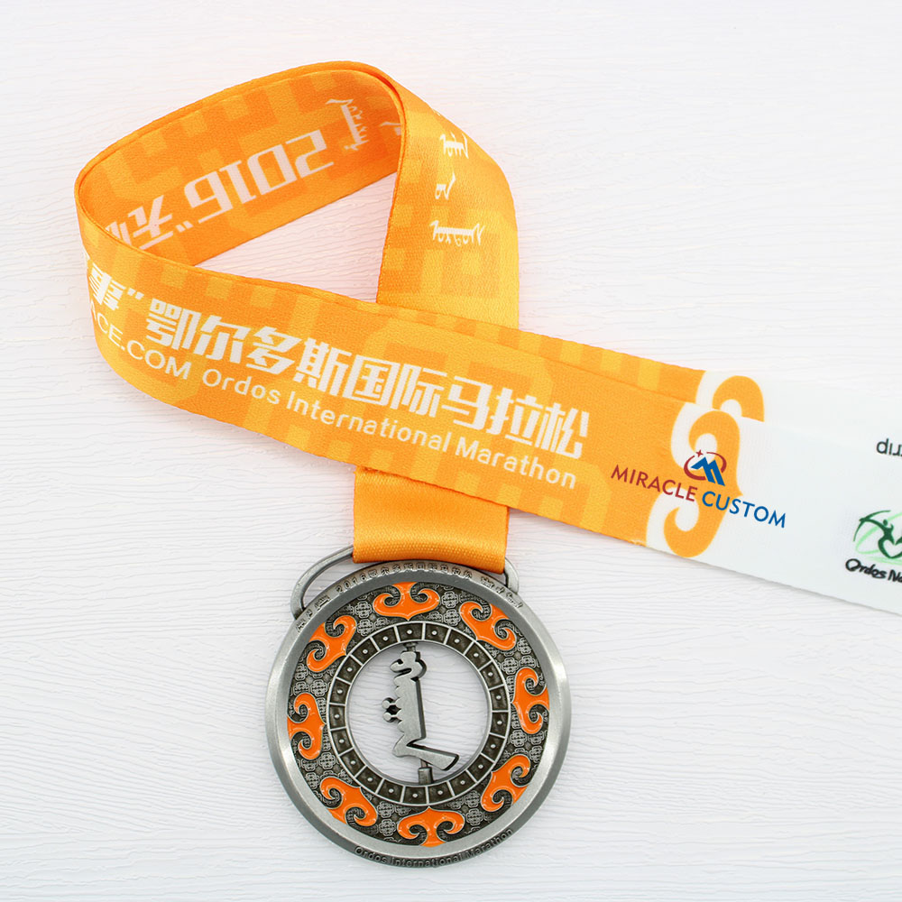 Custom Ordos International Marathon Spin Medals