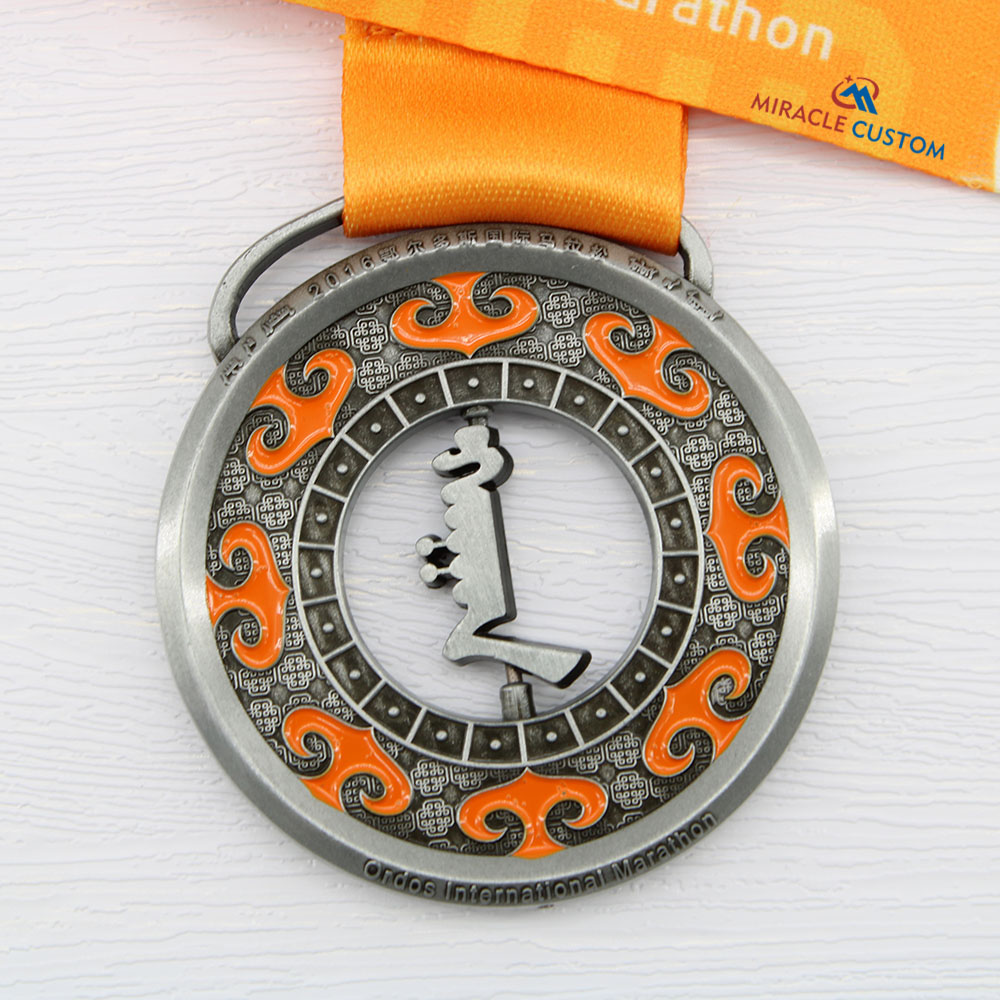 Custom Ordos International Marathon Spin Medals
