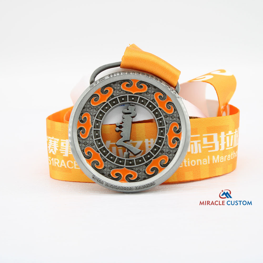 Custom Ordos International Marathon Spin Medals