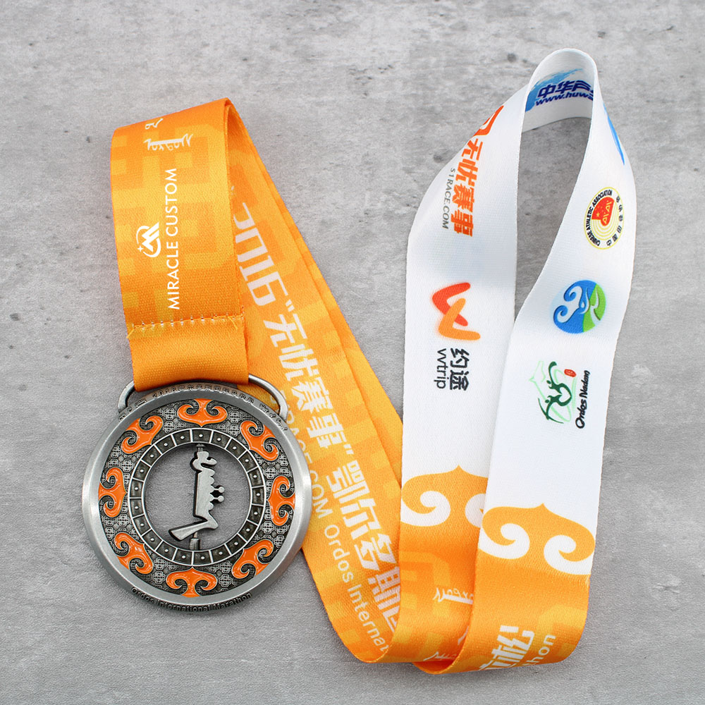 Custom Ordos International Marathon Spin Medals