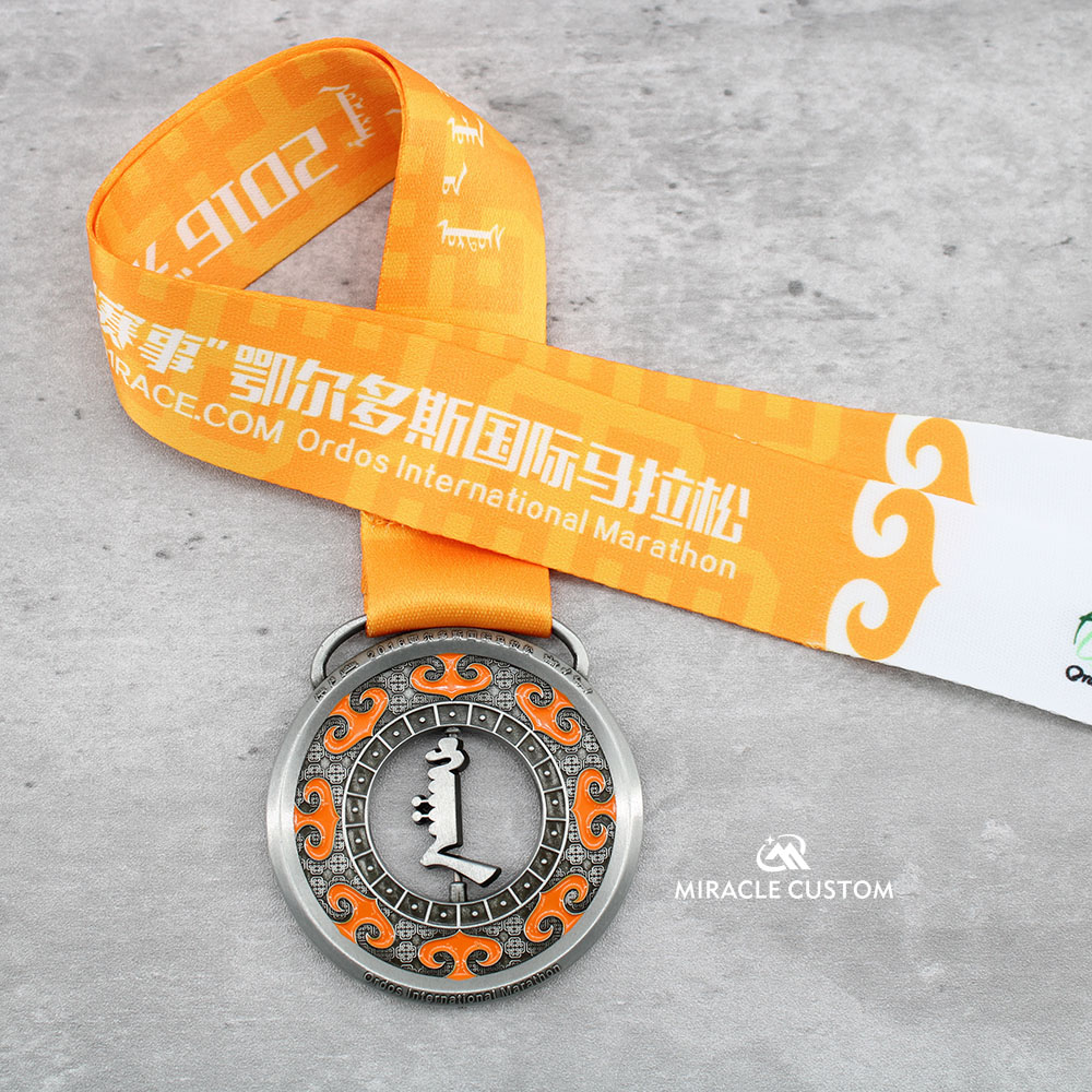 Custom Ordos International Marathon Spin Medals