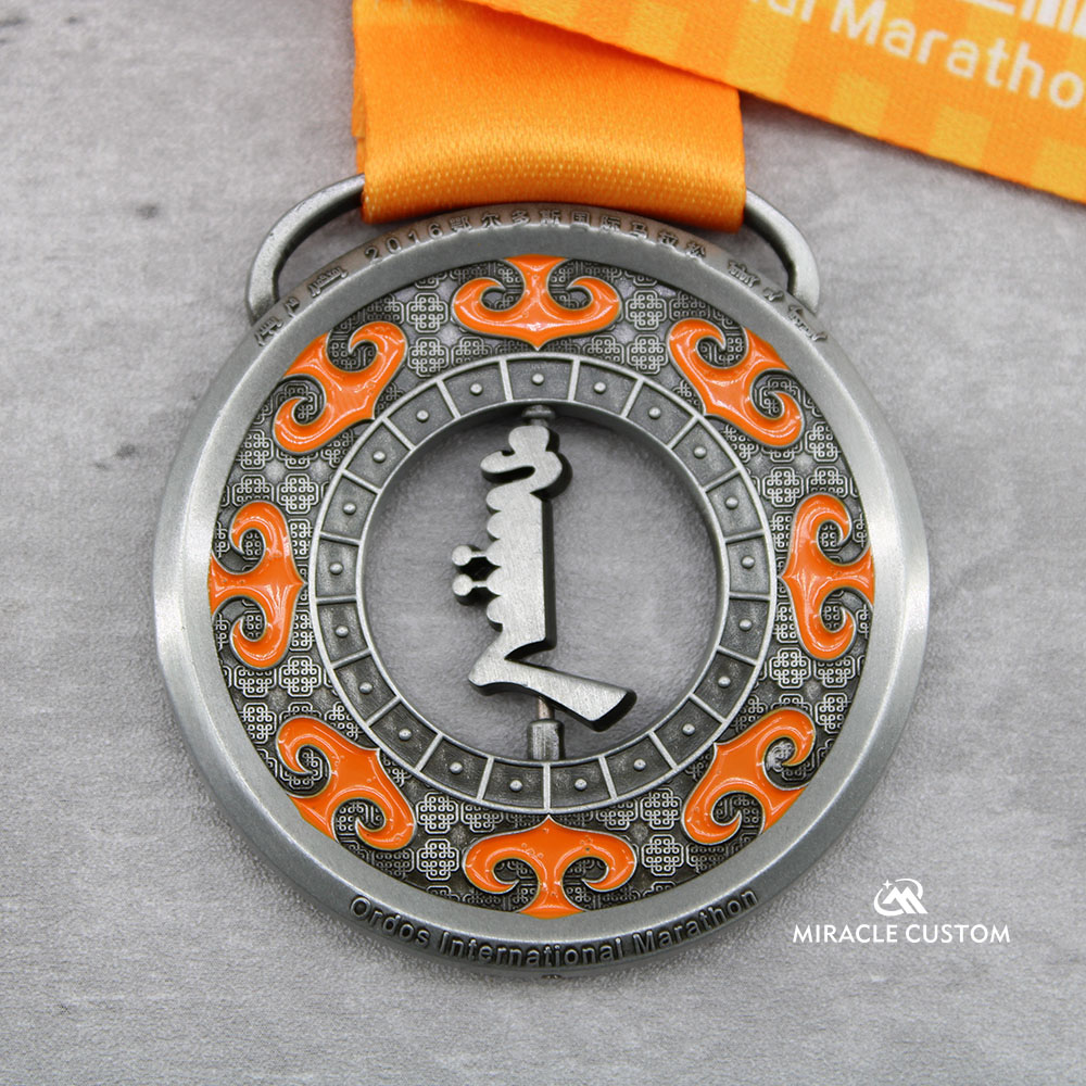 Custom Ordos International Marathon Spin Medals