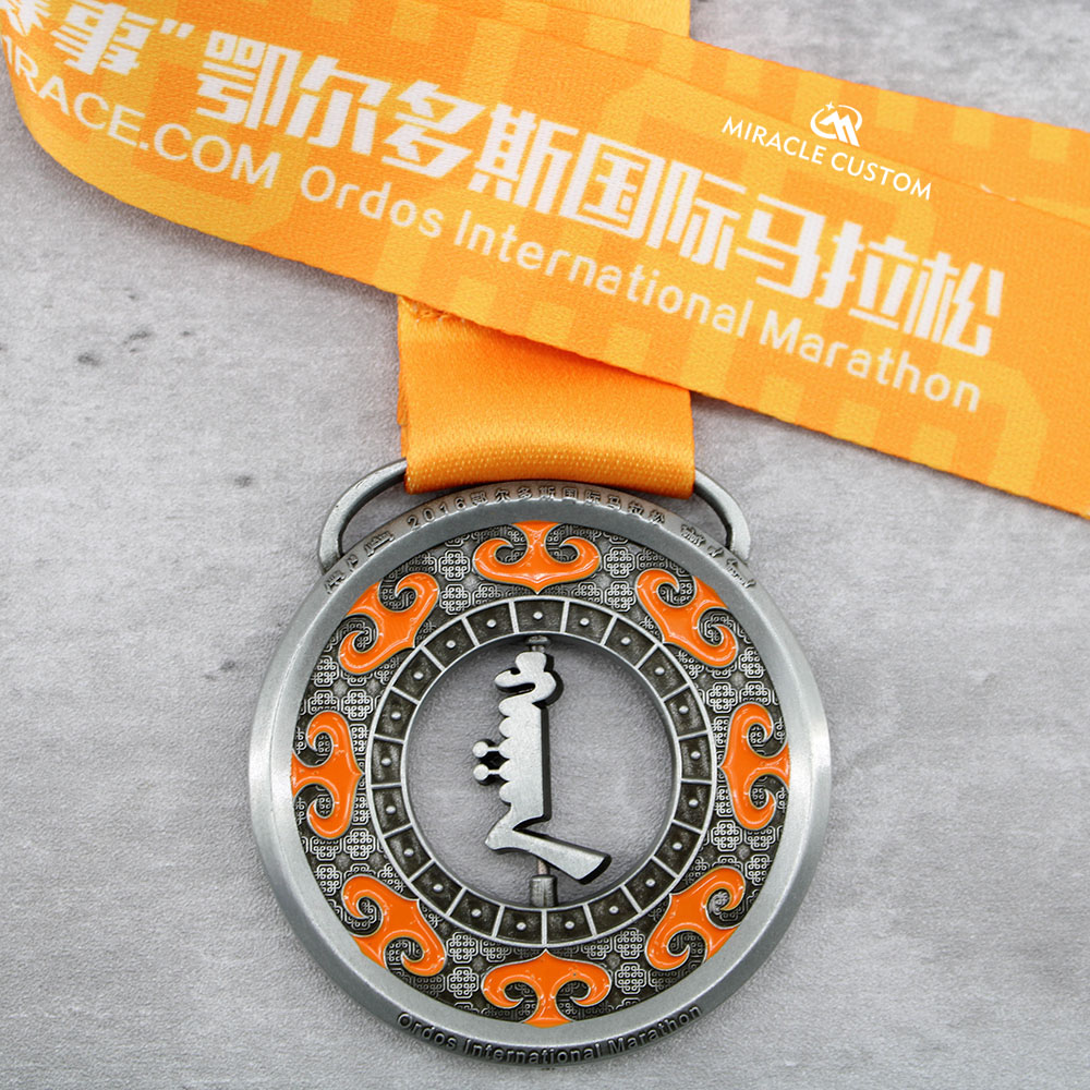 Custom Ordos International Marathon Spin Medals