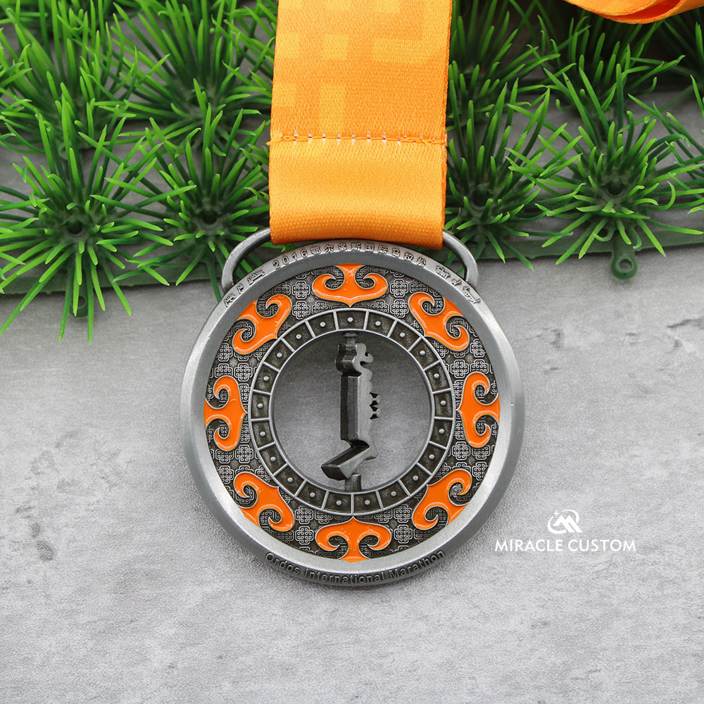 Custom Ordos International Marathon Spin Medals