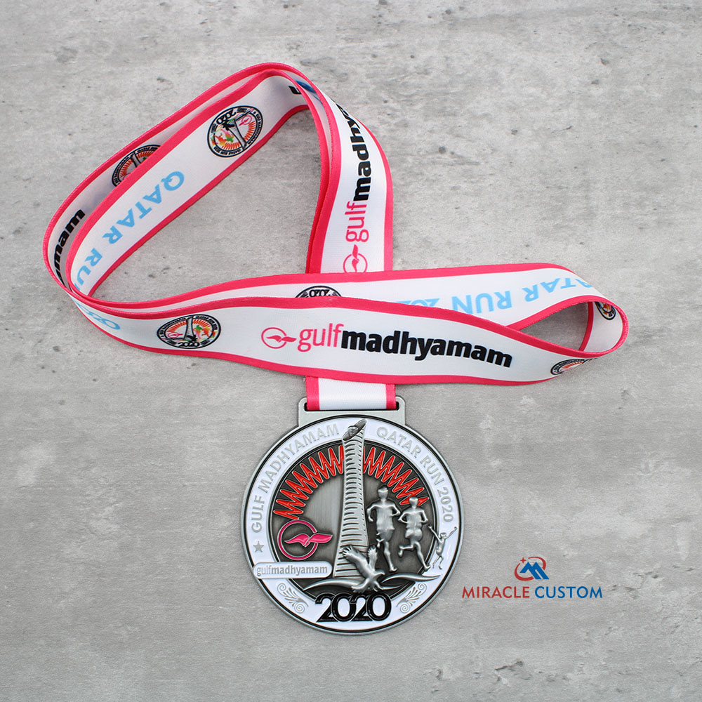 Custom Gulf Madhyamam Qatar Run 2020 Race Medals