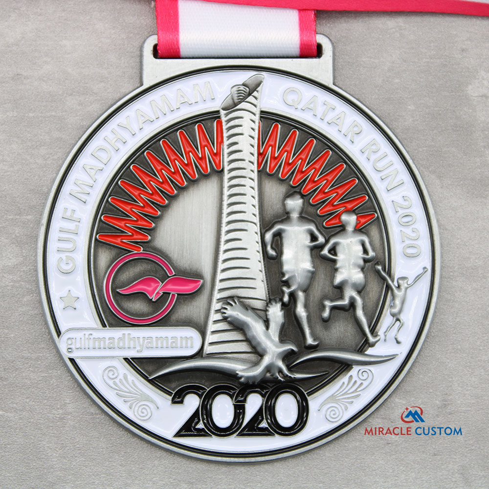 Custom Gulf Madhyamam Qatar Run 2020 Race Medals