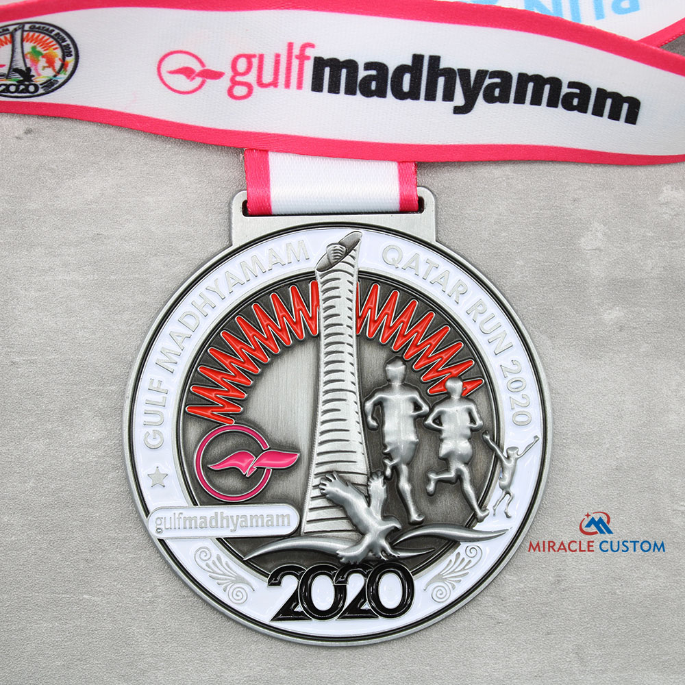 Custom Gulf Madhyamam Qatar Run 2020 Race Medals