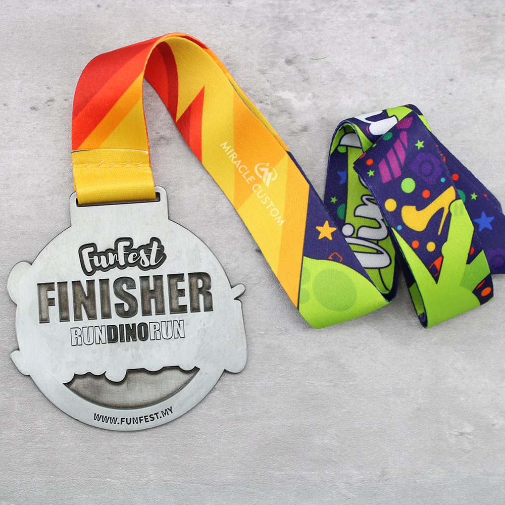 Custom FunFest Dino Run Finisher Medals