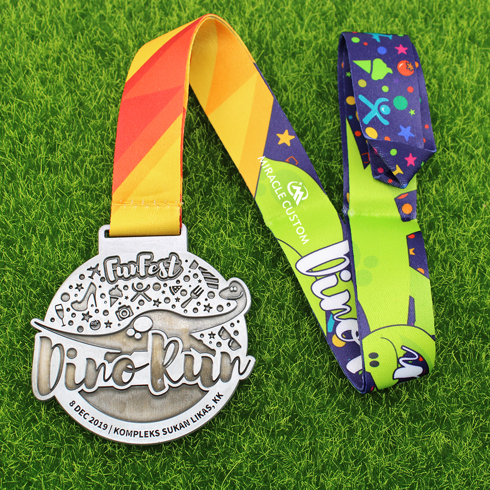 Custom FunFest Dino Run Finisher Medals