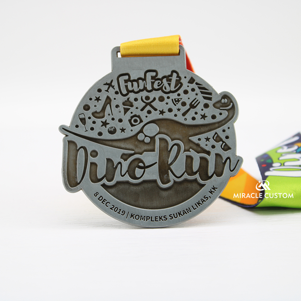 Custom FunFest Dino Run Finisher Medals