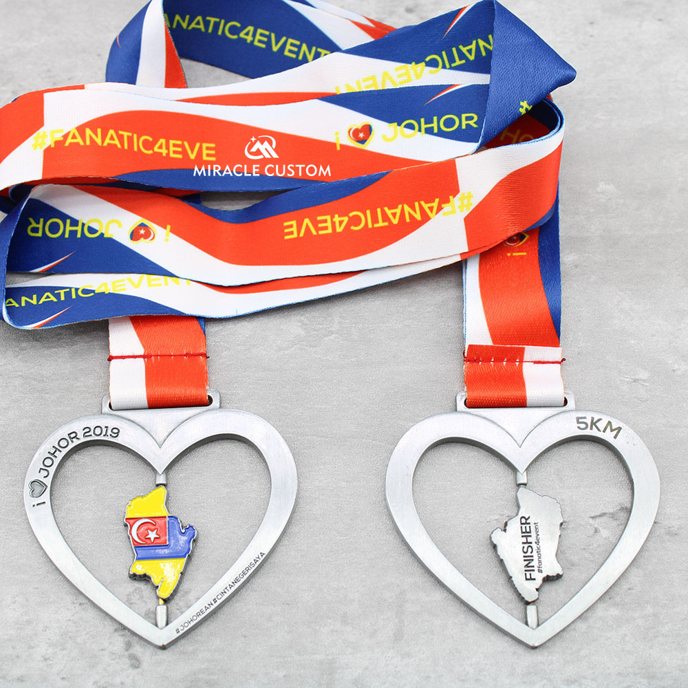 Custom I Love Johor Run 2019 Spin Medals