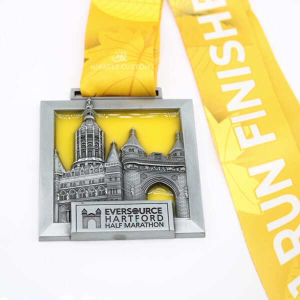 Custom Eversource Hartford half marathon medals