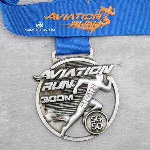 Custom Singapore Aviation Run 300M Finisher Medals