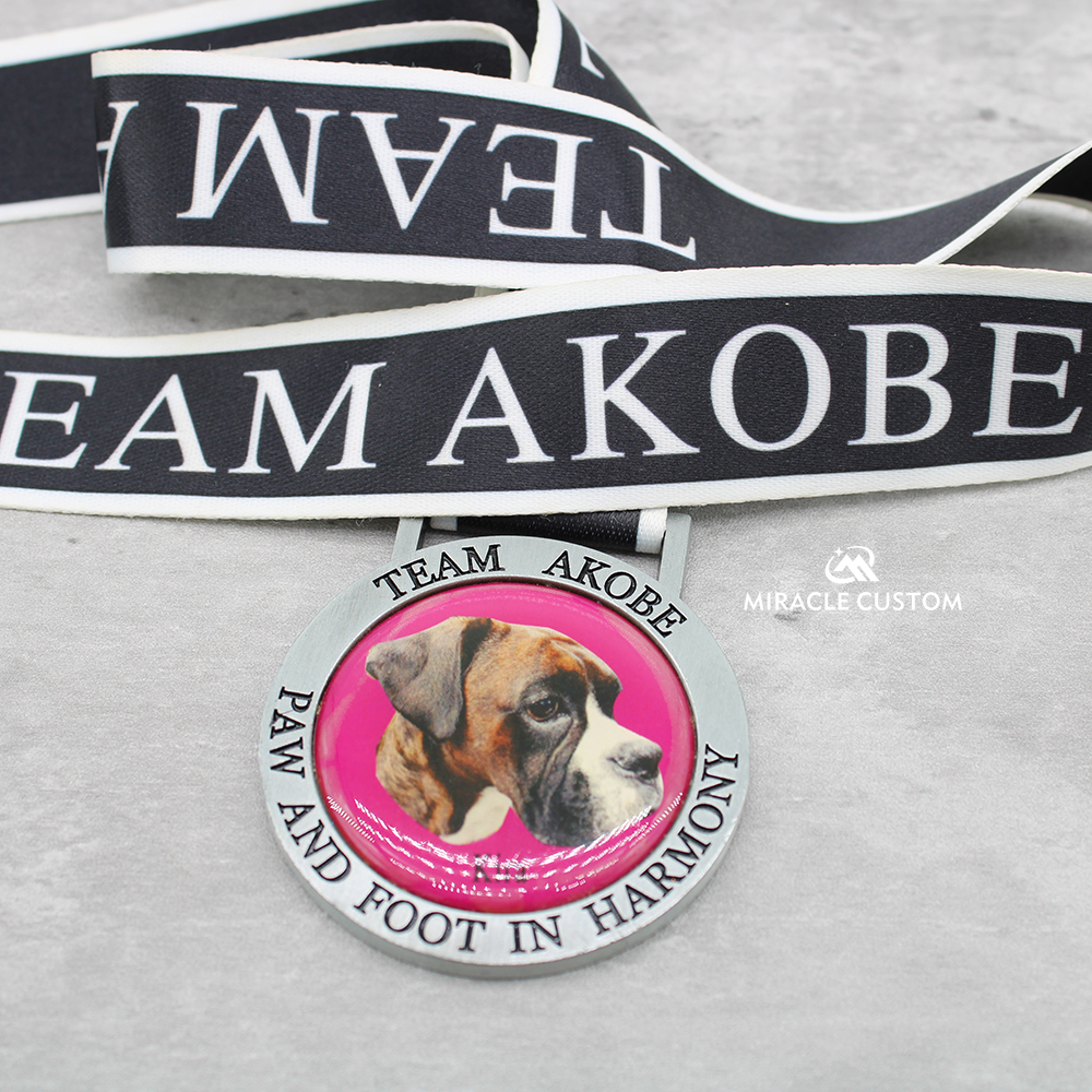 Custom Team Akobe Paw and foot in harmony Running Medals