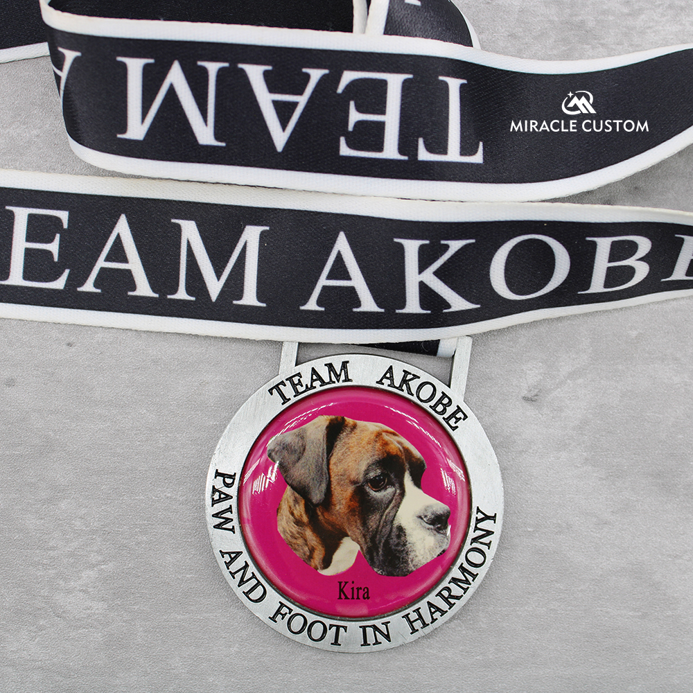 Custom Team Akobe Paw and foot in harmony Running Medals