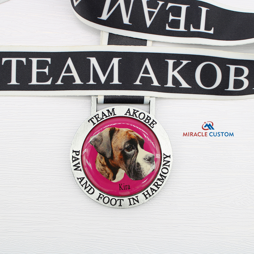 Custom Team Akobe Paw and foot in harmony Running Medals