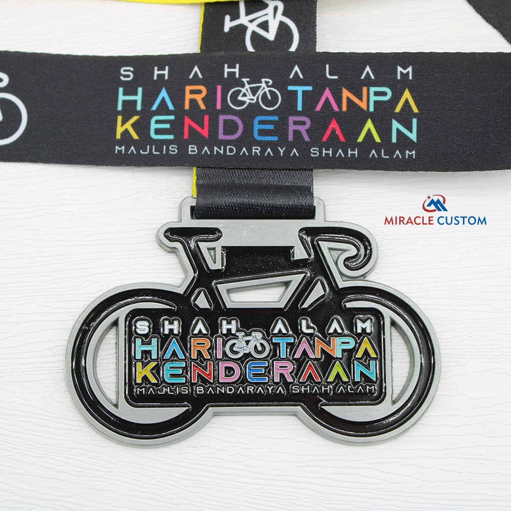 Custom Hari Tanpa Kenderaan Shah Alam Fun Run Cycling Medals