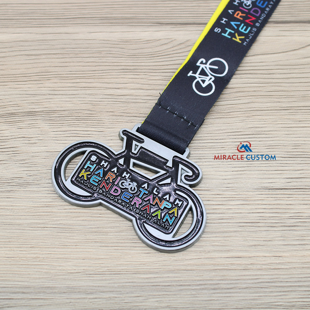 Custom Hari Tanpa Kenderaan Shah Alam Fun Run Cycling Medals