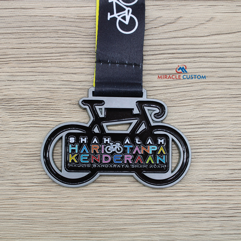 Custom Hari Tanpa Kenderaan Shah Alam Fun Run Cycling Medals