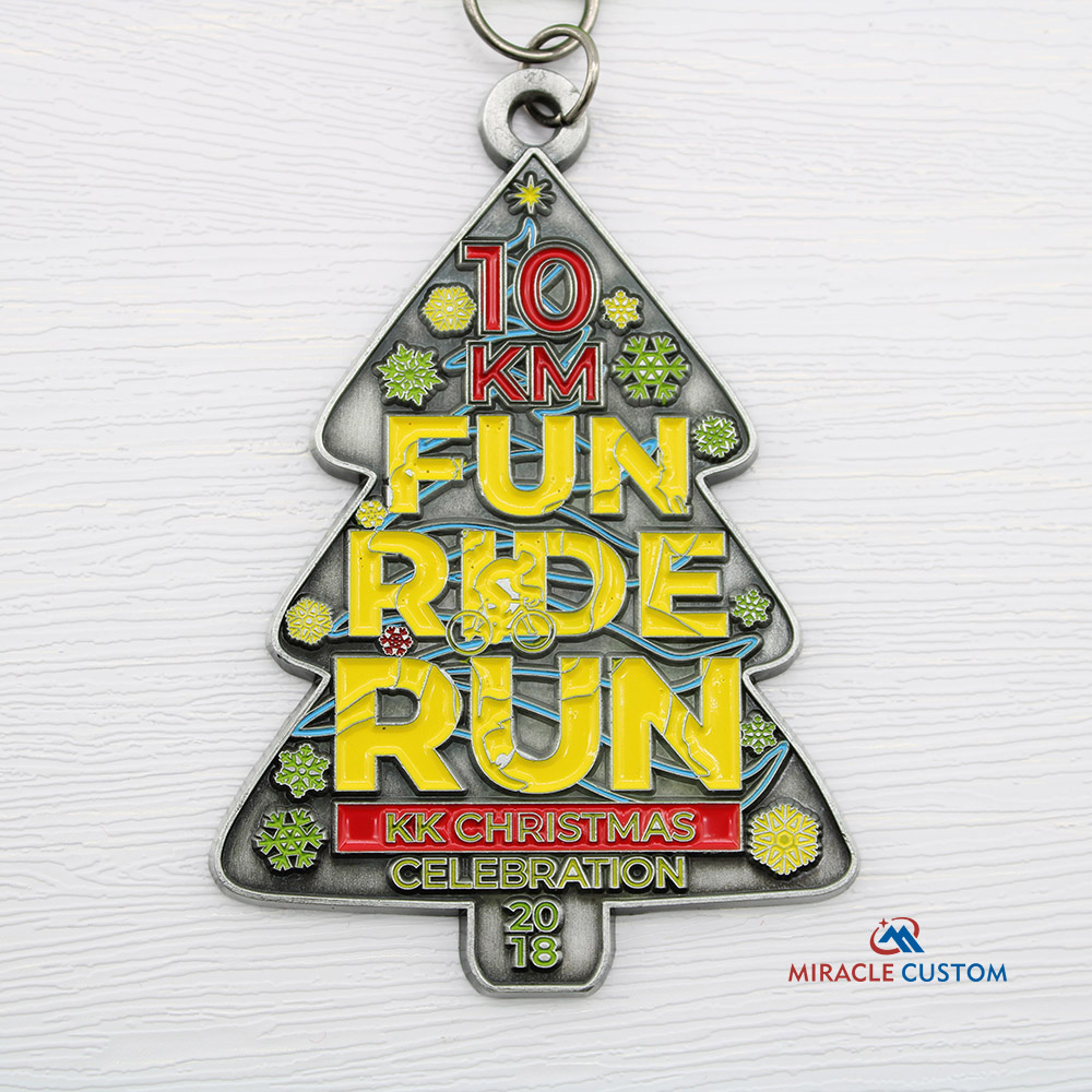 Custom KK Christmas Fun Ride Run Finisher Medals