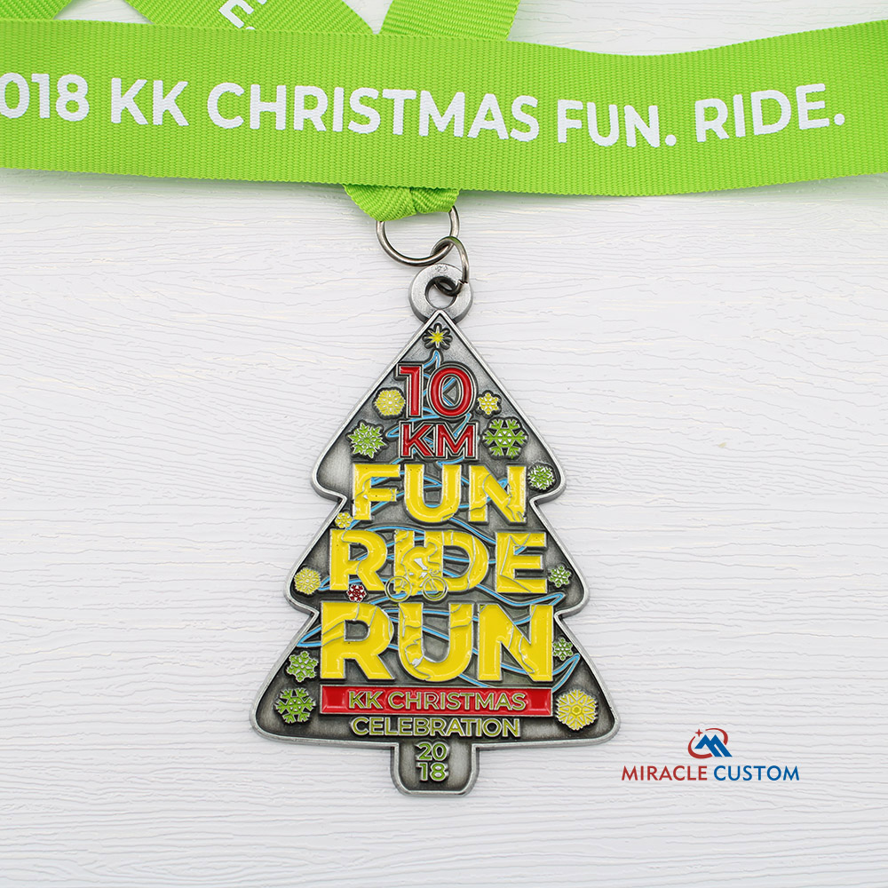 Custom KK Christmas Fun Ride Run Finisher Medals