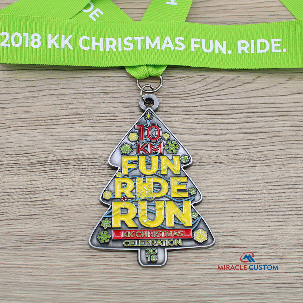 Custom KK Christmas Fun Ride Run Finisher Medals