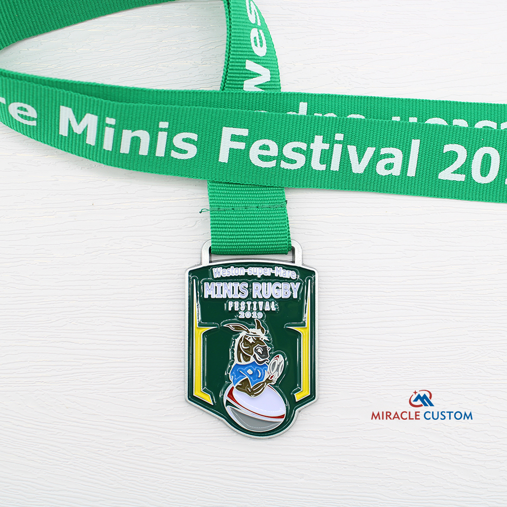 Custom Weston-super-Mare Minis Rugby Festival 2019 Kids First Run Medals