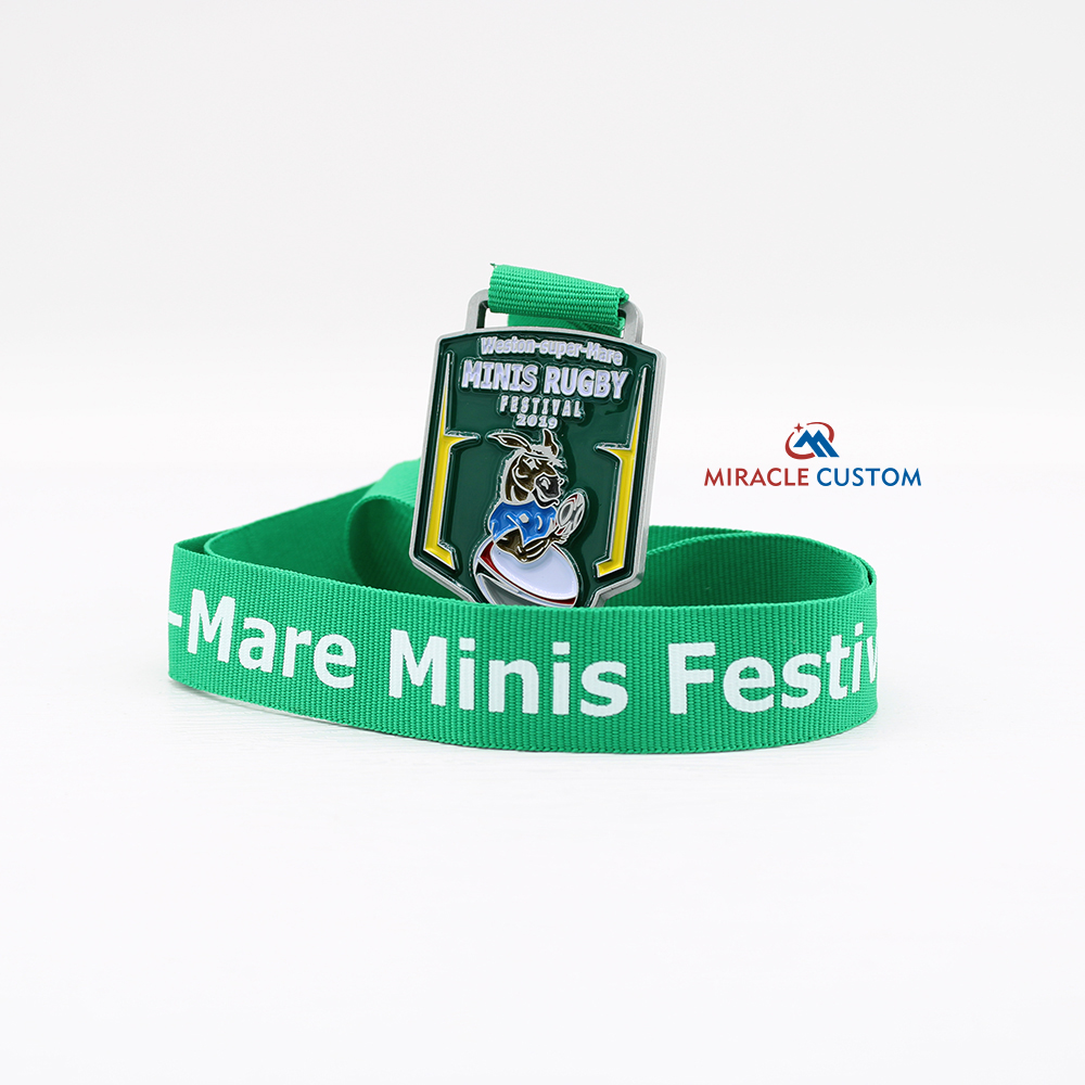 Custom Weston-super-Mare Minis Rugby Festival 2019 Kids First Run Medals