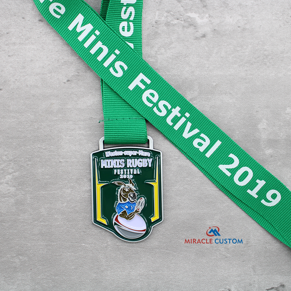 Custom Weston-super-Mare Minis Rugby Festival 2019 Kids First Run Medals