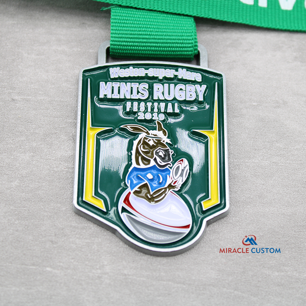 Custom Weston-super-Mare Minis Rugby Festival 2019 Kids First Run Medals
