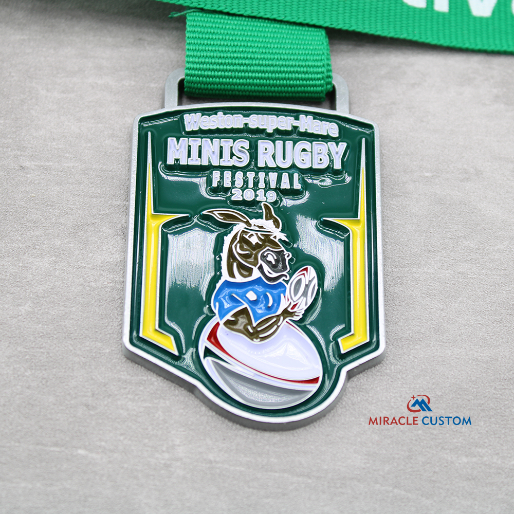 Custom Weston-super-Mare Minis Rugby Festival 2019 Kids First Run Medals