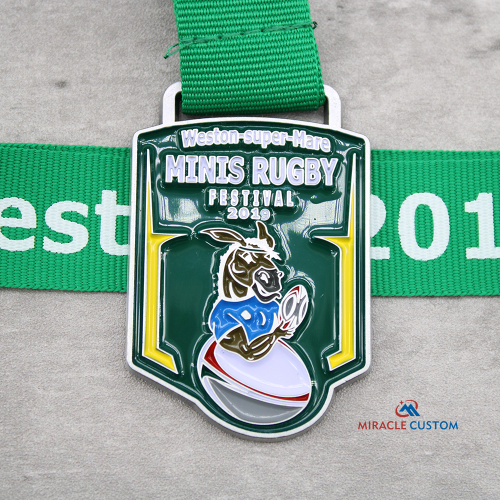 Custom Weston-super-Mare Minis Rugby Festival 2019 Kids First Run Medals